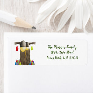Cute Holiday Owl Return Address Label