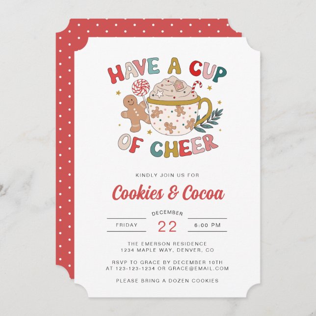 Cute Holiday Party Invitation (Front/Back)