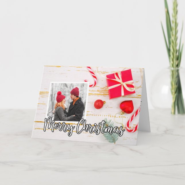 Cute Holiday Photo Template Merry Christmas (Front)