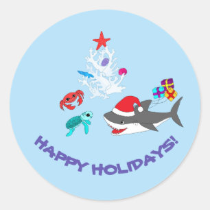 Cute Holiday Shark Stickers