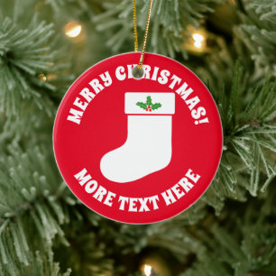 Cute Holiday stocking sock Christmas tree ornament