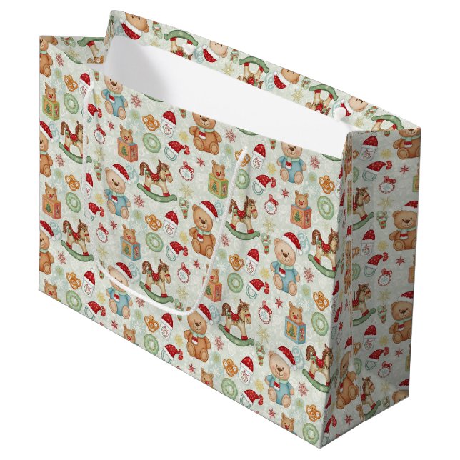 Cute Holiday Toys Gift Bag (Front Angled)