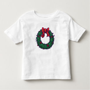 Cute Holly Wreath with Red Bow Toddler T-Shirt