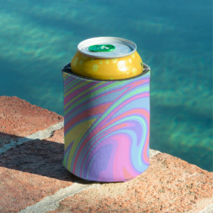 Cute Holographic Marble Art  Can Cooler