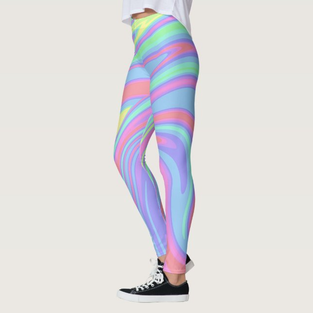 Cute Holographic Marble Art  Leggings (Left)