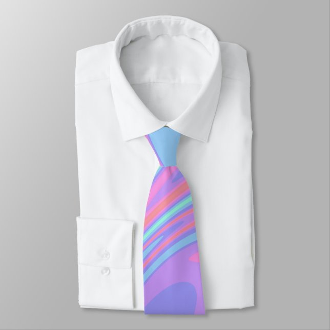 Cute Holographic Marble Art  Tie (Tied)