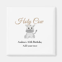 Cute holy cow farm animal birthday add name waterc