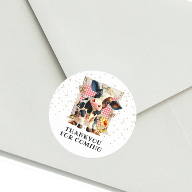 Cute Holy Cow Party Classic Round Sticker (Creator Uploaded)