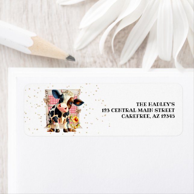 Cute Holy Cow Return Address Label (Insitu)