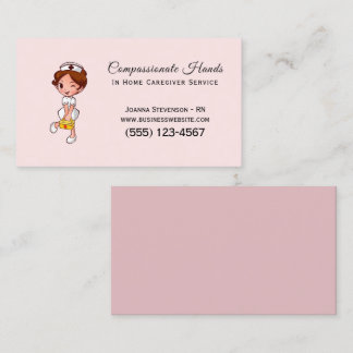 Cute Home Health Care Nurse Service Business Card