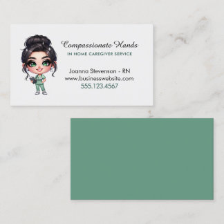 Cute Home Health Care Nurse Service Business Card