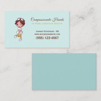 Cute Home Health Care Nurse Service Business Card