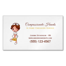 Cute Home Health Care Nurse Service Business Card