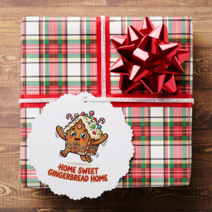 Cute Home Sweet Gingerbread Home Christmas Art Tree Decoration Card