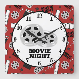 Cute home theatre movie night decor clock