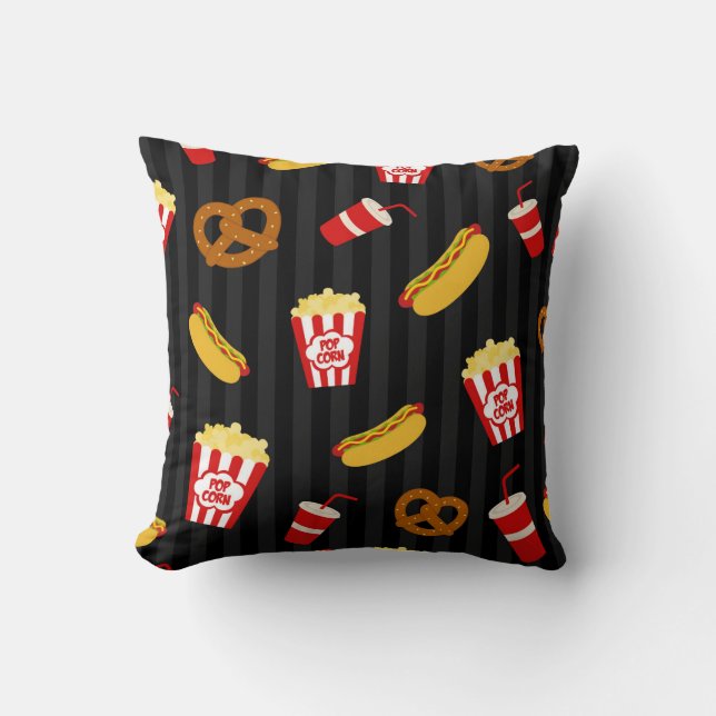 Cute home theatre pattern decor pillow (Front)