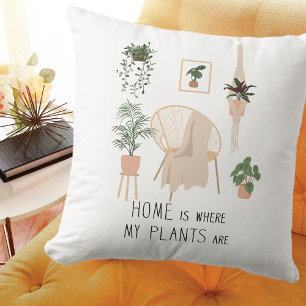 Cute Home Where My Plants Are Cushion
