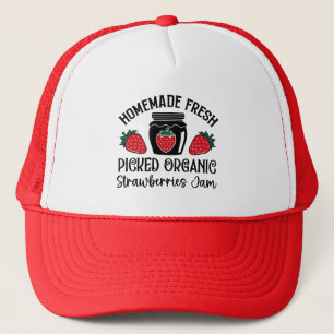 Cute homemade strawberry jam vendors trucker hat