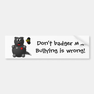 Cute Honey Badger and Honey Bee: Don't badger me! Bumper Sticker