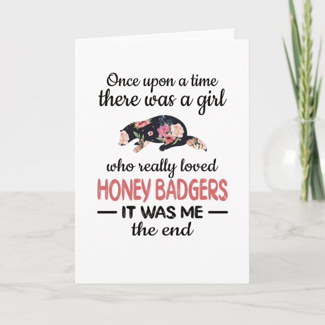 Cute Honey Badger Girl Gifts Honey Badger Lover Card (Front)