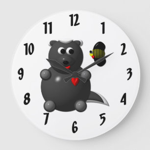 Cute Honey Badger with Bee Clock