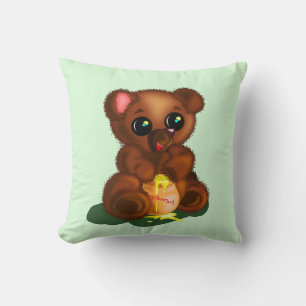 Cute Honey Bear - Choose your favourite colours Cushion