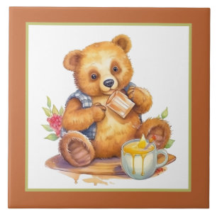 Cute Honey bear home business crafting Ceramic Tile