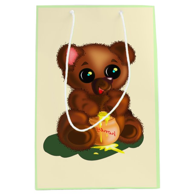 Cute Honey Bear Medium Gift Bag (Front)