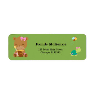 Cute honey bear return address label