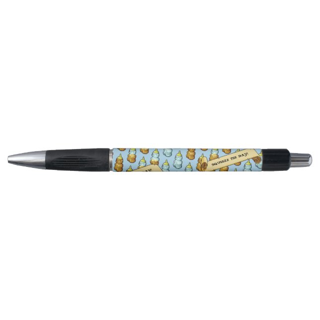 Cute Honey Bear Squeeze The Day! 80s Retro Artwork (Front)