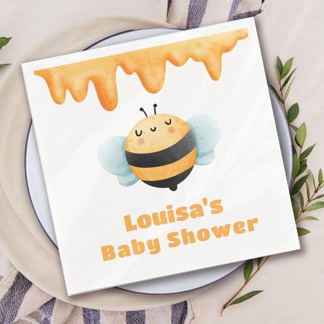 Cute Honey Bee Baby Shower Napkin (Creator Uploaded)