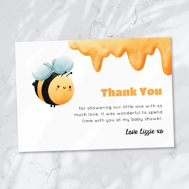Cute Honey Bee Baby Shower Thank You Card (Creator Uploaded)