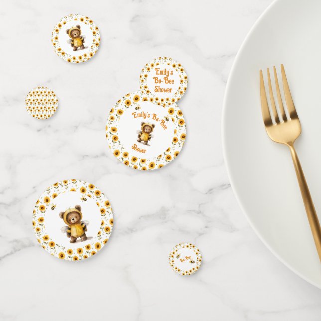 Cute Honey Bee Bear Ba-Bee Shower  Confetti (Group)