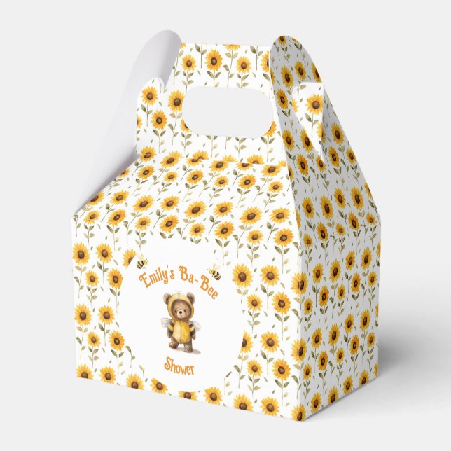 Cute Honey Bee Bear Ba-Bee Shower  Favour Box (Front Side)