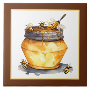 Cute honey bee home business crafting ceramic tile
