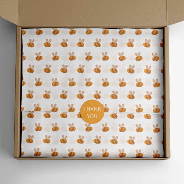 Cute honey bee pattern. Funny yellow animal kids  Tissue Paper (Creator Uploaded)