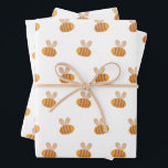 Cute honey bee pattern. Funny yellow animal kids Wrapping Paper Sheet<br><div class="desc">Cute honey bee pattern wrapping paper sheets for kids.</div>