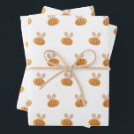 Cute honey bee pattern. Funny yellow animal kids Wrapping Paper Sheet<br><div class="desc">Cute honey bee pattern wrapping paper sheets for kids.</div>