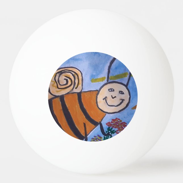 Cute Honey Bee Ping Pong Ball (Front)