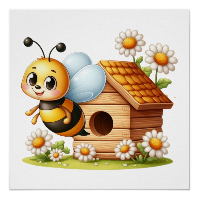 Cute Honey Bee Poster (Front)