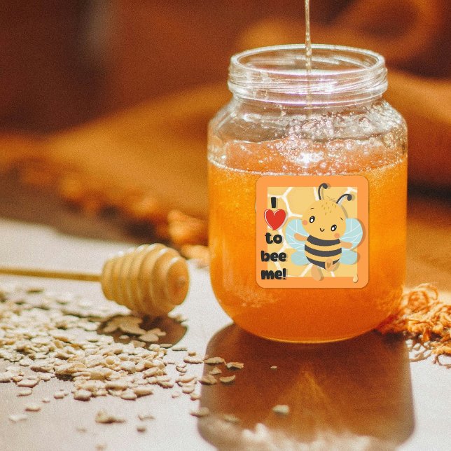 Cute Honey Bee  Square Sticker (Creator Uploaded)