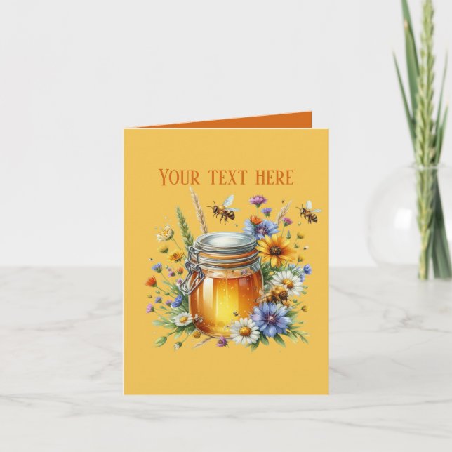 Cute honey bee vendor customisable card (Front)