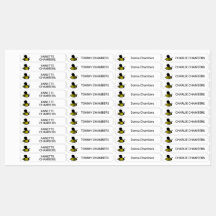 Cute Honey Bee White Kids' Laundry Labels