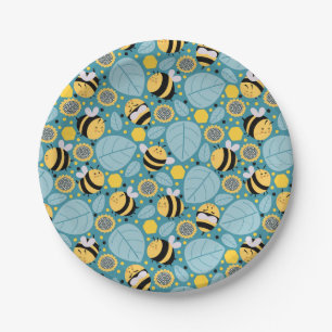Cute Honey Bee Wrapping Paper Set of 3 Napkins Plate