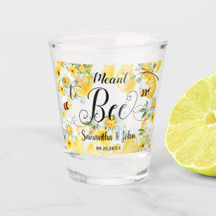 Cute Honey Bees Yellow Floral Wedding Meant to Bee Shot Glass