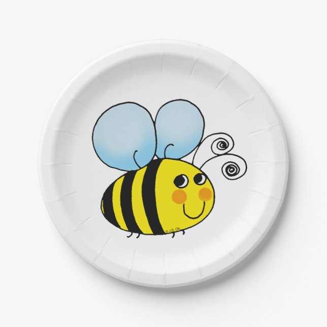 cute honey bumble bee paper plate (Front)