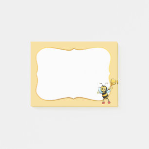 Cute Honey Bumblebee on Post-it Notes