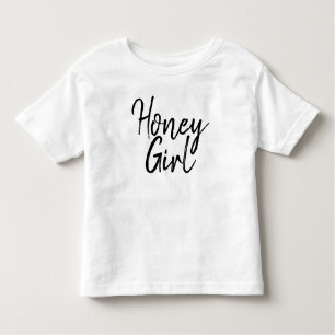 Cute Honey Girl Typography Black & White Girly Toddler T-Shirt