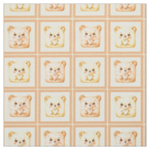 Cute Honey Patchwork Teddy Bear Fabric