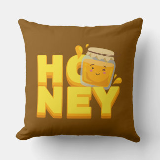 Cute honey text design cushion